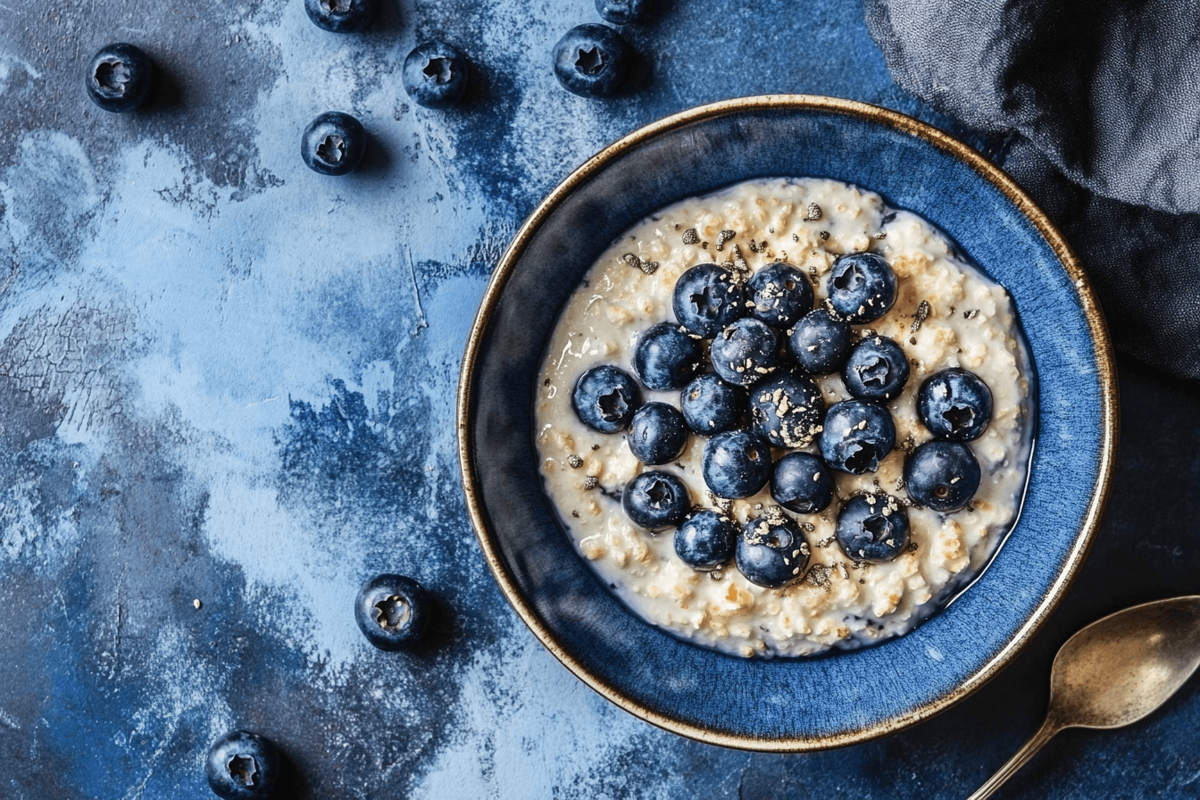 A variety of healthy blueberry breakfast recipes, including pancakes, smoothies, and parfaits, showcasing vibrant blueberries and fresh ingredients.